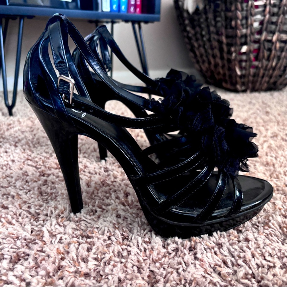 Strappy platform heels